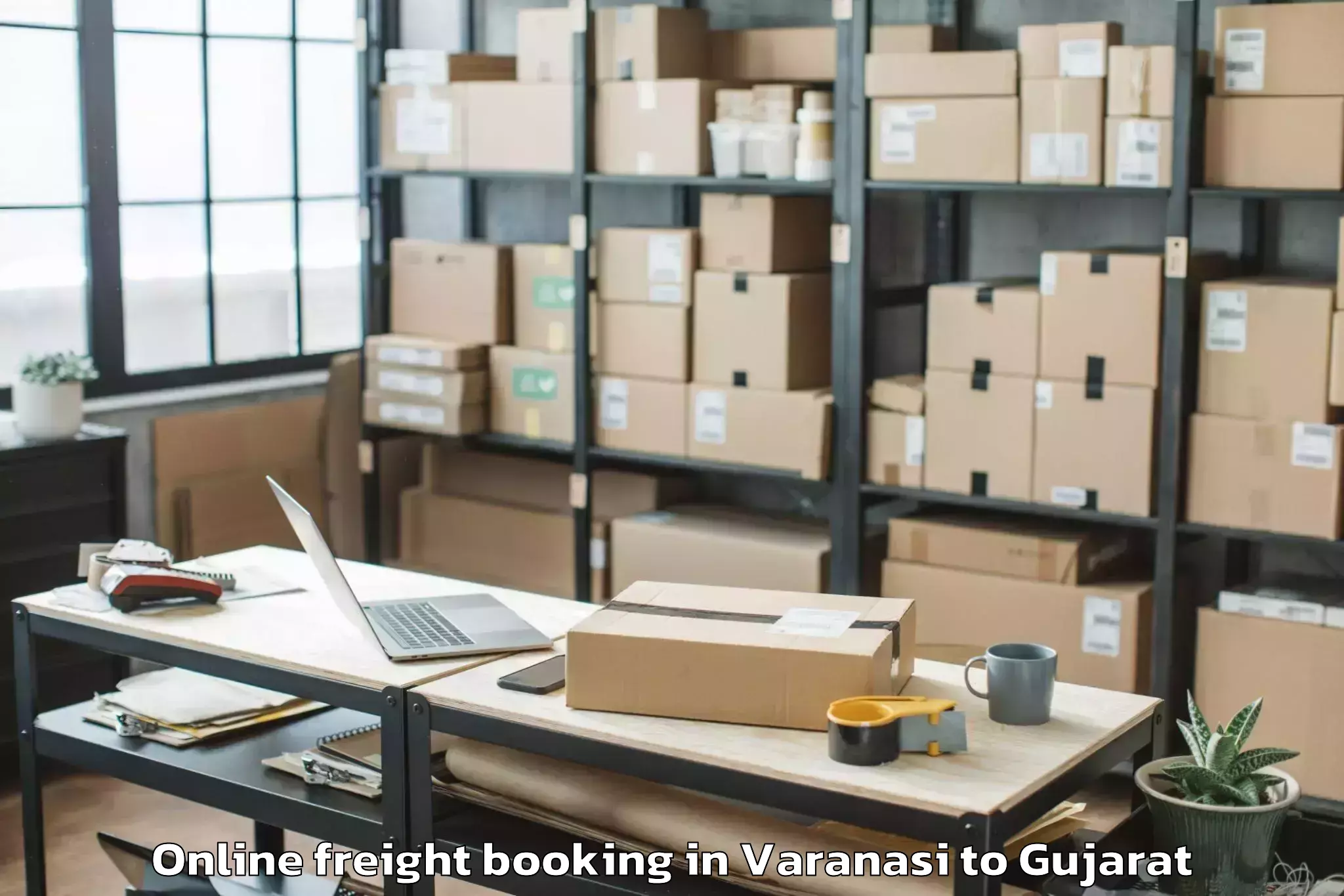 Top Varanasi to Dantiwada Online Freight Booking Available